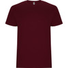 A maroon Stafford T-Shirt with a crew neckline and short sleeves. It features a logo on the label.