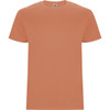 An orange Stafford T-Shirt with a classic crew neckline and short sleeves, featuring a logo on the label.