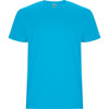 A plain bright blue Stafford T-shirt featuring a simple design and a logo on the label.