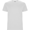 A plain white Stafford T-shirt with a round neck and short sleeves, featuring a logo on the label.