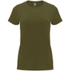A green Capri T-shirt with short sleeves and a fitted style, featuring a logo on the label.