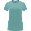 A turquoise Capri T-Shirt with a classic crew neckline and short sleeves, featuring a logo on the inside tag.