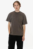A short sleeve crewneck tee in a garment dye finish, featuring a muted brown colour and a simple design.