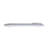 A white gel ink pen featuring a silver clip and trim, with a sleek and modern design.