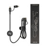 A charging cable featuring a braided design in black with an attached cable holder and a branded round tag.