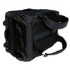 A black Voyager Trolley Backpack featuring a padded shoulder strap and multiple storage compartments.
