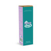 A teal rectangular box featuring a logo, with white and purple text on the sides.