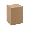 A plain brown cardboard box with a square shape, featuring a flap top and no visible branding.