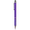 A purple stylus pen with a silver clip and grip section, featuring a touch tip on the end.