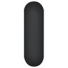 A sleek black smartphone strap with a smooth texture and rounded edges. It features a subtle logo.