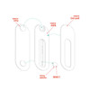 A design diagram of smartphone straps, featuring materials like TPU, ABS, and gel pad, with a strong adhesive and rivet.