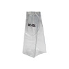 A transparent medium cooler bag with an embossed logo, featuring a simple geometric design.