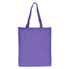 A large purple shopping tote bag with gusset and two shoulder straps. The bag has a plain design and a logo.