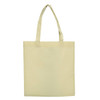 A plain beige shopping tote bag with two shoulder straps and no visible branding or text.