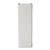 A plain white cardboard box with no markings or logos, featuring a rectangular shape and straight edges.