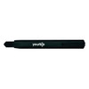 A slimline retractable box cutter in black with a logo. It features a compact design for easy storage.