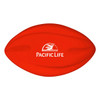 A red 200mm Spyro football with a smooth surface and a branding logo on one side.