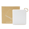 A white Apollo Power Bank (5,000 mAh) with a silver keyring, next to its brown packaging box.