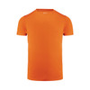 An orange men's active tee with a round neckline and short sleeves. The shirt features a logo on the front.