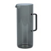 A drink bottle in a sleek, smoky grey colour with a handle and a spout. It features a branding logo.