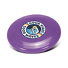 A purple frisbee featuring a circular logo with a bird and the text "Good Vibes, Good Waves."