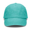 A vintage washed cap in a vibrant aqua colour, featuring a structured design and a logo on the front.
