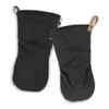 A dark grey oven mitt set featuring a simple design and hanging loops. The set includes two matching mitts.