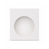A white box with a circular cut-out in the centre, designed for packaging a product.