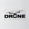 A 40 x 20mm sticker featuring a black drone graphic and the word "DRONE" on a white background.