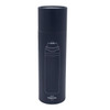 A drink bottle with a sleek black design, featuring a lid and a branding logo. Holds 700mL.