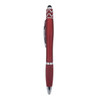 A red Spinner Fidget Pen featuring a stylus tip and a polished silver clip, with decorative patterns near the top.