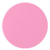 A round, pink Glider slider makeup mirror with a smooth surface and no visible markings.