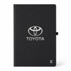 A black A5 smart notebook featuring a logo and an NFC symbol on the bottom.