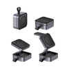 A grey 3-in-1 magnetic wireless charging station with a foldable design and a small handle. It has a logo on the surface.