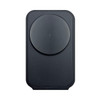A black foldable 3-in-1 magnetic wireless charger with a circular charging area and a logo.