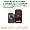 Apex Semi-Solid-State 22.5W MagSafe Wireless Power Bank in black, with a smartphone charging on top. Features branding.