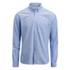 A light blue men's Oxford shirt with a button-down collar and a chest pocket, featuring a logo.