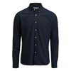A navy blue Men's Allen Oxford shirt with long sleeves, a button-down collar, and a chest pocket.