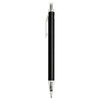 A black recycled aluminium ballpoint pen with a silver clip and tip. It features a logo on the barrel.