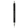 A black recycled aluminium ballpoint pen with a clip and a logo on the barrel.