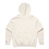 A cream-coloured hoodie with a plain back and a hood, featuring no visible logos or branding.
