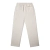 Faded cuffless track pants in a light beige colour, featuring an elastic waistband and a back pocket.