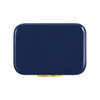 A navy blue Pavilion Cooler featuring a sleek rectangular design and a gold accent at the bottom. It has a branding logo.