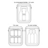 A diagram illustrating the interior layout of a Pavilion Cooler, showing space for champagne bottles, wine bottles, and cans.