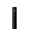 A sleek black twist ballpoint pen made from recycled aluminium, featuring a logo.