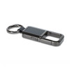 A silver Smart Tag Bluetooth Tracker with a keyring attachment and a sleek rectangular design.