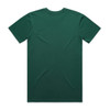 A green T-shirt featuring a plain back design with no visible logos or text.