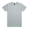 A light green t-shirt with short sleeves and a round neckline. It features a label and is plain without graphics.