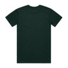 A dark green T-shirt displayed on a plain background, featuring a simple design without visible logos.