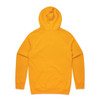 A yellow hoodie with a hood and long sleeves, featuring a plain design on the back.